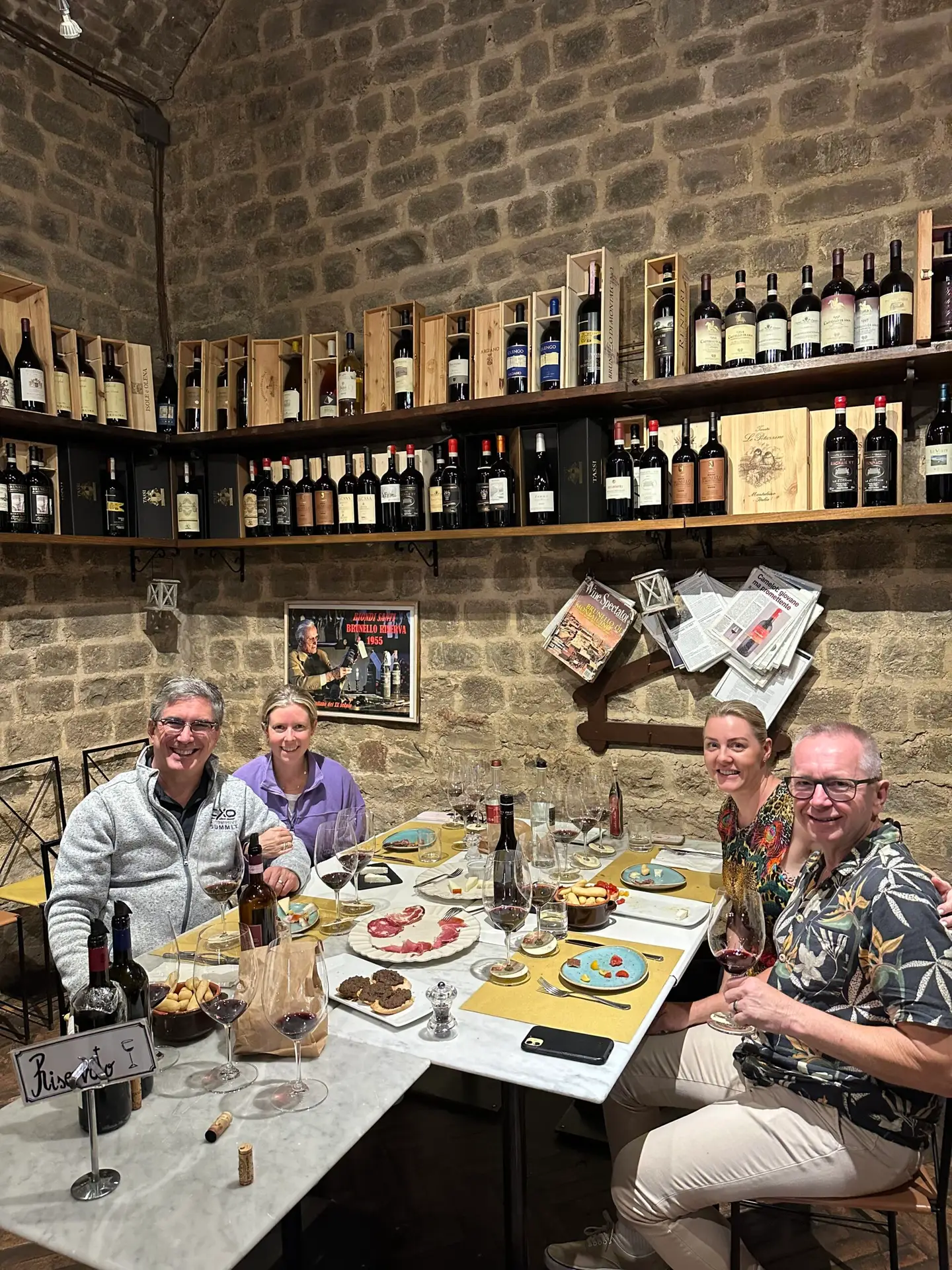 Brian and Carrie Pasch hosted guests from Australia at the Fortezza for a wine tasting and lunch