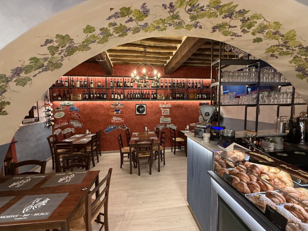 The inside of the Le Cocche Cafe in Montalcino